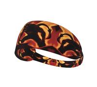 Elastic Sports Headband Hairband YYHWHJDE Flame Demon Pattern Soft, Breathable, Quick-Dry