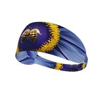 Elastic Sports Headband Hairband YYHWHJDE Flower heart bee Picture Soft, Breathable, Quick-Dry