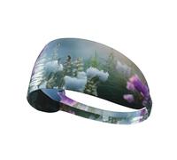 Elastic Sports Headband Hairband YYHWHJDE Flower Path Pattern Quick Drying, Moisture Wicking