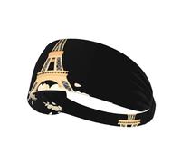 Elastic Sports Headband Hairband YYHWHJDE Flower petals and the Eiffel Tower Picture Soft, Breathable, Quick-Dry