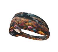Elastic Sports Headband Hairband YYHWHJDE Flower Sea Outside The Castle Prints Spandex, Soft, Breathable, Quick-Dry
