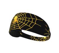 Elastic Sports Headband Hairband YYHWHJDE Fluorescent Spider Web Pattern Soft, Breathable, Quick-Dry