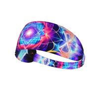 Elastic Sports Headband Hairband YYHWHJDE Four Dimensional Space Pattern Soft, Breathable, Quick-Dry