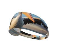 Elastic Sports Headband Hairband YYHWHJDE funny pelican Pattern Quick Drying, Moisture Wicking