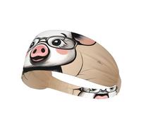 Elastic Sports Headband Hairband YYHWHJDE Funny Piggy Pattern Soft, Breathable, Quick-Dry