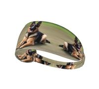 Elastic Sports Headband Hairband YYHWHJDE German Shepherd Dog Pattern Soft, Breathable, Quick-Dry