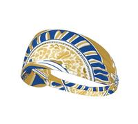 Elastic Sports Headband Hairband YYHWHJDE Gold Blue White Pattern Soft, Breathable, Quick-Dry