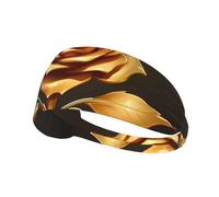 Elastic Sports Headband Hairband YYHWHJDE Gold Rose Pattern Soft, Breathable, Quick-Dry