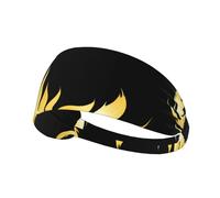 Elastic Sports Headband Hairband YYHWHJDE Golden Phoenix Feather Pattern Soft, Breathable, Quick-Dry