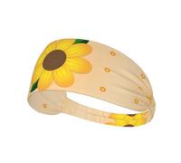 Elastic Sports Headband Hairband YYHWHJDE Golden Sunflower Pattern Soft, Breathable, Quick-Dry