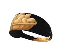 Elastic Sports Headband Hairband YYHWHJDE Good things peanuts in the basket Pattern Quick Drying, Moisture Wicking