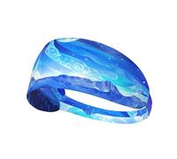 Elastic Sports Headband Hairband YYHWHJDE Gorgeous Northern Lights Pattern Soft, Breathable, Quick-Dry
