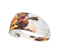 Elastic Sports Headband Hairband YYHWHJDE Guitar Puppy in the Petals Picture Soft, Breathable, Quick-Dry