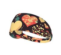 Elastic Sports Headband Hairband YYHWHJDE Heart Crush Flower Picture Soft, Breathable, Quick-Dry