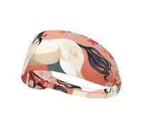 Elastic Sports Headband Hairband YYHWHJDE Horse in Front Flowering Trees Pattern Soft, Breathable, Quick-Dry