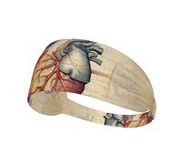 Elastic Sports Headband Hairband YYHWHJDE Human Anatomy Heart Chart Prints Athletic Band for Women, Men