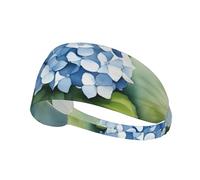 Elastic Sports Headband Hairband YYHWHJDE Hydrangea Watercolor Pattern Soft, Breathable, Quick-Dry