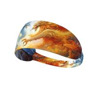 Elastic Sports Headband Hairband YYHWHJDE Ice and Fire Monster Prints Spandex, Soft, Breathable, Quick-Dry