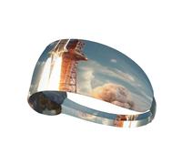 Elastic Sports Headband Hairband YYHWHJDE Kennedy Space Center rocket launch Pattern Soft, Breathable, Quick-Dry