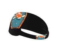 Elastic Sports Headband Hairband YYHWHJDE Koi fish on a boat Pattern Quick Drying, Moisture Wicking