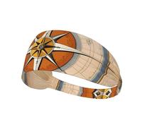 Elastic Sports Headband Hairband YYHWHJDE Law of the Compass sea Pattern Soft, Breathable, Quick-Dry