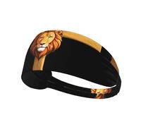Elastic Sports Headband Hairband YYHWHJDE Lion at the cross Pattern Quick Drying, Moisture Wicking