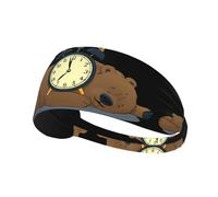 Elastic Sports Headband Hairband YYHWHJDE Little brown bear Picture Soft, Breathable, Quick-Dry