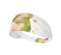 Elastic Sports Headband Hairband YYHWHJDE Little Frog Holding Flower Pattern Soft, Breathable, Quick-Dry