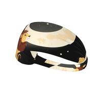 Elastic Sports Headband Hairband YYHWHJDE Little lion looking at the moon Pattern Quick Drying, Moisture Wicking