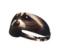 Elastic Sports Headband Hairband YYHWHJDE Little Raccoon Face Pattern Quick Drying, Moisture Wicking