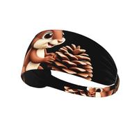 Elastic Sports Headband Hairband YYHWHJDE Little Squirrel Stealing Pine Cones Prints Athletic Band for Women, Men