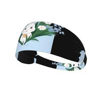 Elastic Sports Headband Hairband YYHWHJDE Little white rabbit flowers on the envelope Picture Soft, Breathable, Quick-Dry