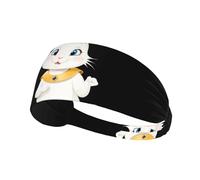 Elastic Sports Headband Hairband YYHWHJDE Little white rabbit wearing a crown Pattern Quick Drying, Moisture Wicking