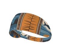 Elastic Sports Headband Hairband YYHWHJDE Lodge Bear Deer Fish Pattern Soft, Breathable, Quick-Dry