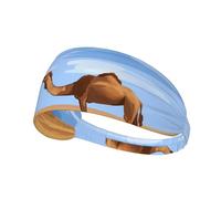 Elastic Sports Headband Hairband YYHWHJDE Lonely Camel Prints Spandex, Soft, Breathable, Quick-Dry