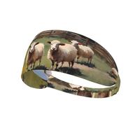 Elastic Sports Headband Hairband YYHWHJDE Lots of Cute Cows Pattern Spandex, Soft, Breathable, Quick-Dry