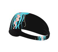 Elastic Sports Headband Hairband YYHWHJDE Love Heart Jellyfish Prints Athletic Band for Women, Men