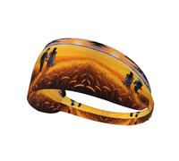 Elastic Sports Headband Hairband YYHWHJDE Love in The Wheat Field Pattern Spandex, Soft, Breathable, Quick-Dry