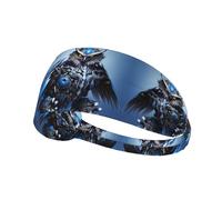 Elastic Sports Headband Hairband YYHWHJDE Mecha Owl Pattern Quick Drying, Moisture Wicking