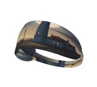 Elastic Sports Headband Hairband YYHWHJDE Moonlight Lighthouse Pattern Soft, Breathable, Quick-Dry