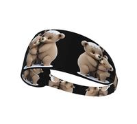 Elastic Sports Headband Hairband YYHWHJDE Mother bear hugs the little bear Pattern Quick Drying, Moisture Wicking