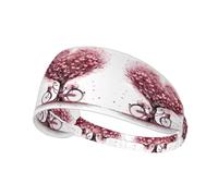 Elastic Sports Headband Hairband YYHWHJDE Mother's Day Valentine's Day Romantic Heart Tree and Bike Pattern Soft, Breathable, Quick-Dry