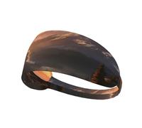 Elastic Sports Headband Hairband YYHWHJDE Mountain Sunrise Pattern Soft, Breathable, Quick-Dry