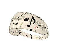Elastic Sports Headband Hairband YYHWHJDE Musical Theme Music Clefs Pattern Quick Drying, Moisture Wicking