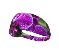 Elastic Sports Headband Hairband YYHWHJDE Orchid Flower Pattern Soft, Breathable, Quick-Dry