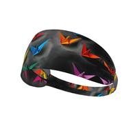 Elastic Sports Headband Hairband YYHWHJDE Origami Thousand Paper Crane Prints Spandex, Soft, Breathable, Quick-Dry