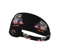 Elastic Sports Headband Hairband YYHWHJDE Owl carrying national flag Pattern Quick Drying, Moisture Wicking