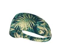Elastic Sports Headband Hairband YYHWHJDE palm tree green leaves Pattern Soft, Breathable, Quick-Dry