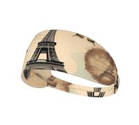 Elastic Sports Headband Hairband YYHWHJDE Paris Eiffel Tower Butterfly Pattern Soft, Breathable, Quick-Dry