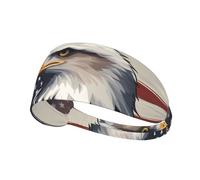 Elastic Sports Headband Hairband YYHWHJDE Patriotic Bald Eagle with American Flag Pattern Soft, Breathable, Quick-Dry